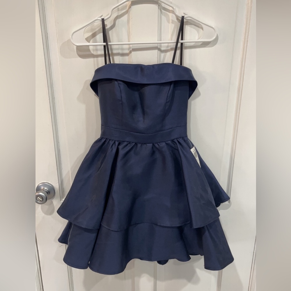 strapless navy dress NWT size 1/2